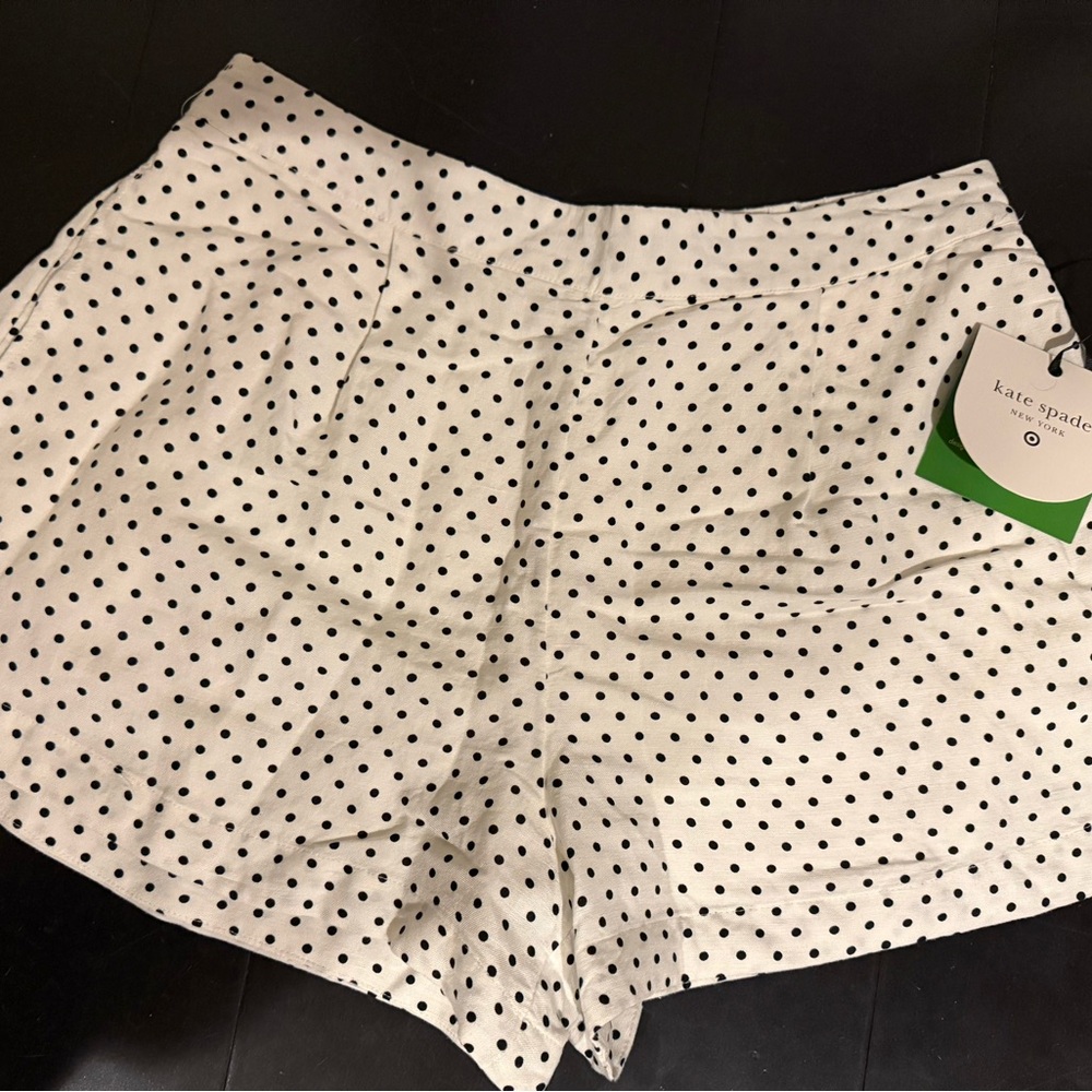 NWT Kate Spade x Target White High Waist Shorts with Black Polka Dots
